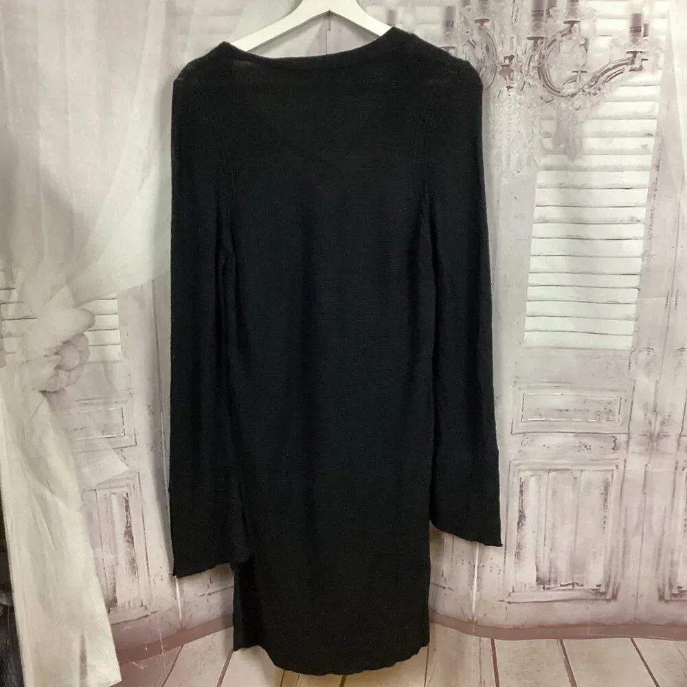 Free People Criss- Cross Tunic Sweater Black M